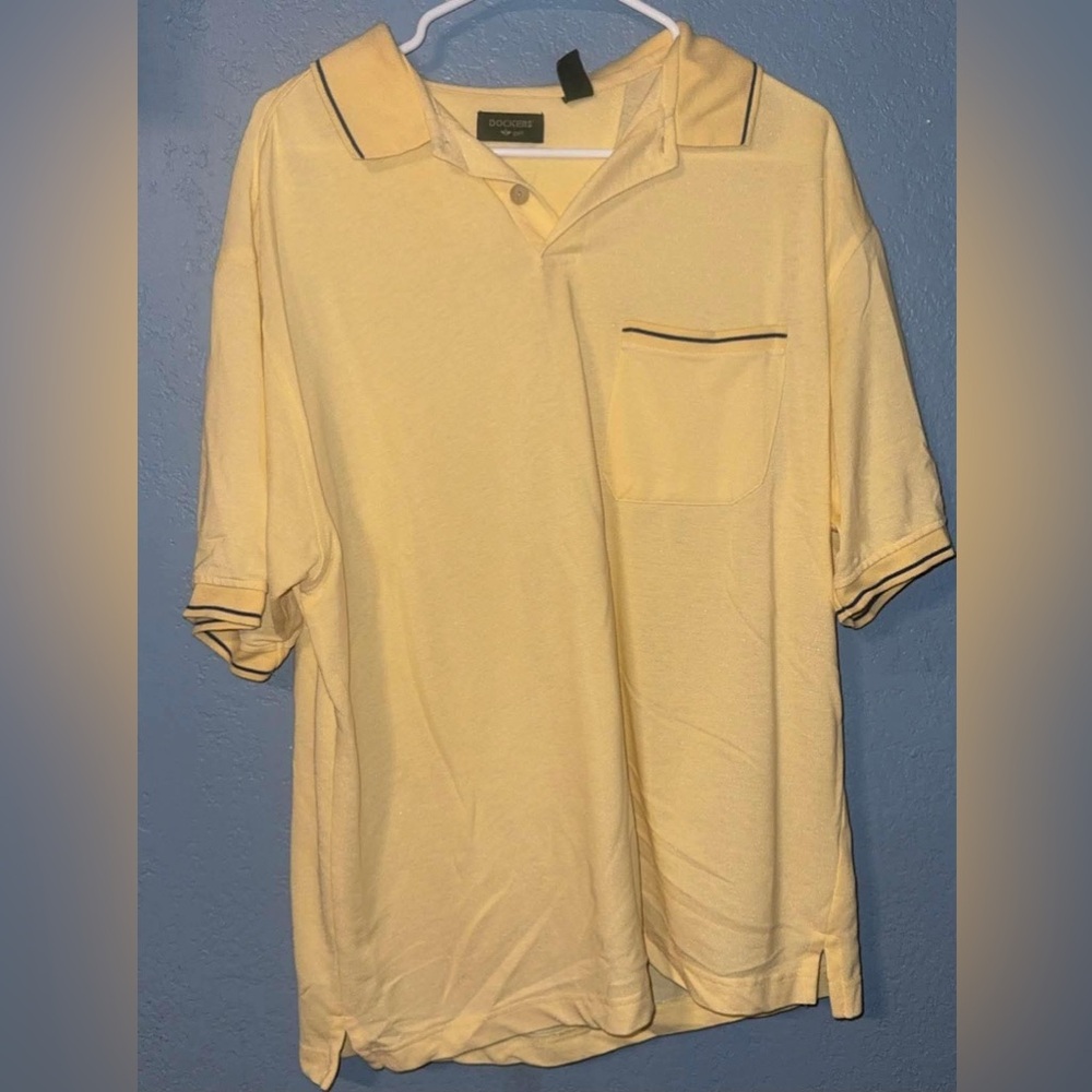 Dockers Yellow Polo with Contrast Trim